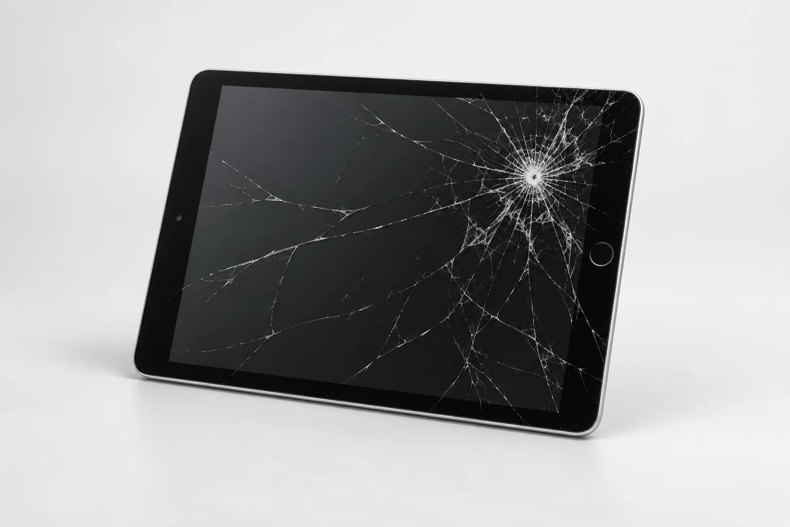 Apple iPad with a smashed screen